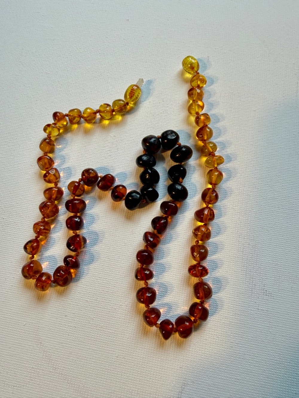 Amber Beaded Necklace - Honey and Cognac Tones - Picture 2 of 4